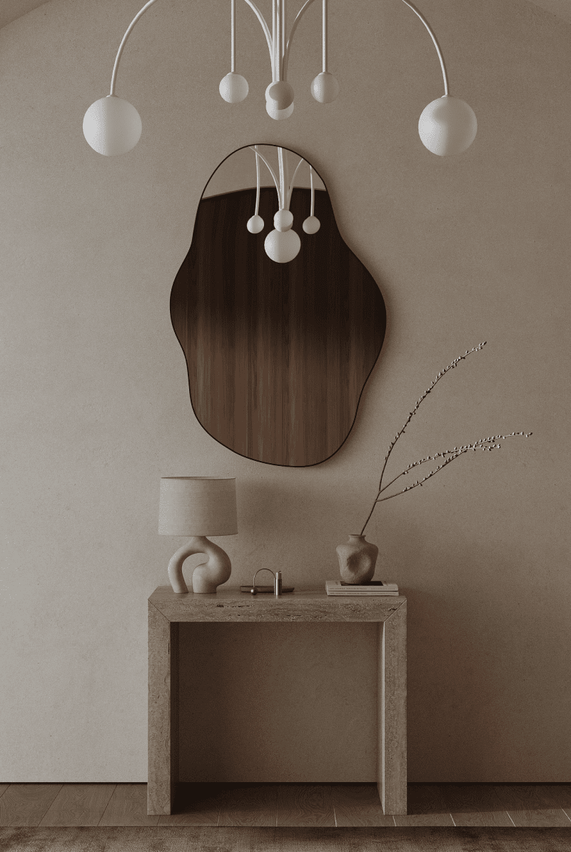 EVE Irregular Mirror with Black Fr Homekode