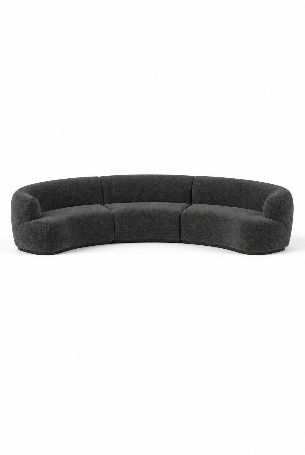 Evoque Charcoal 3 Seater Curved Sofa