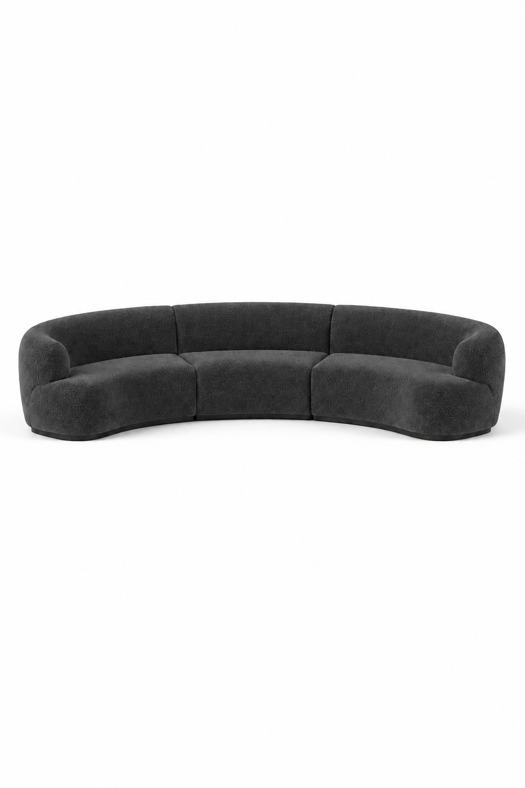 Evoque Charcoal 3 Seater Curved Sofa