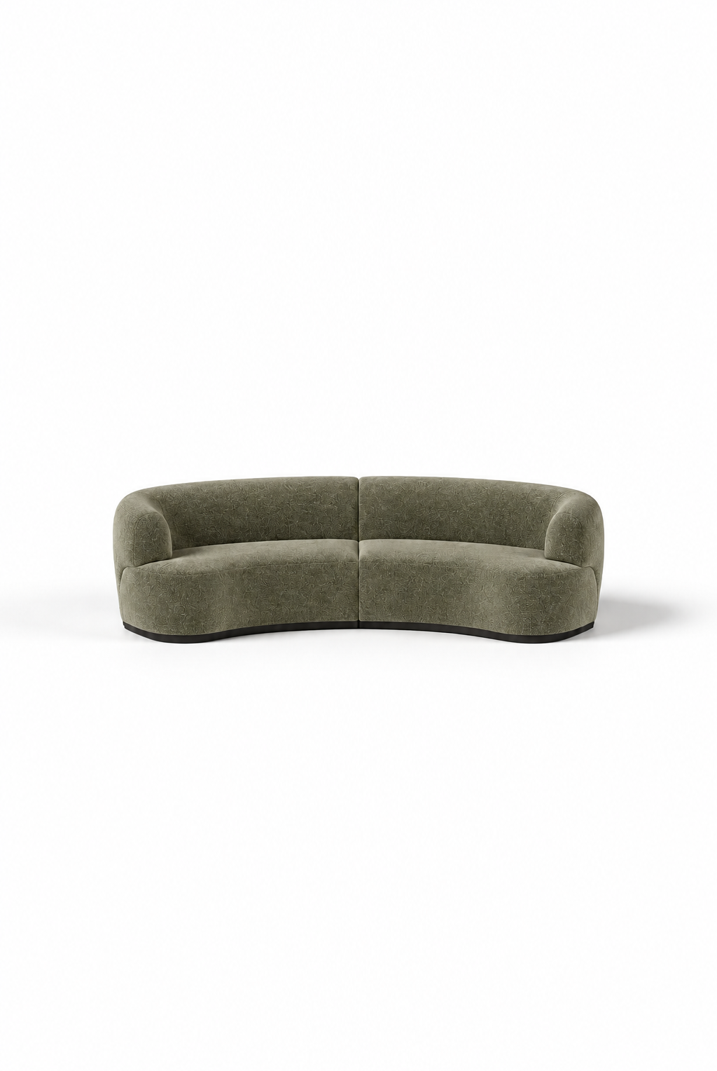 Evoque Light Olive Green 2 Seater Curved Sofa
