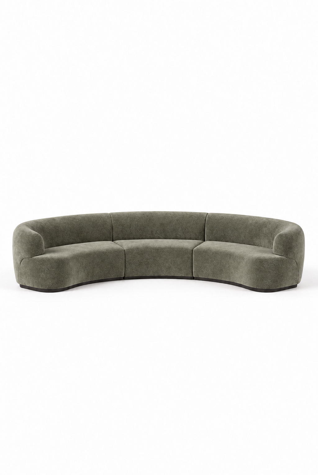 Evoque Light Olive Green 3 Seater Curved Sofa