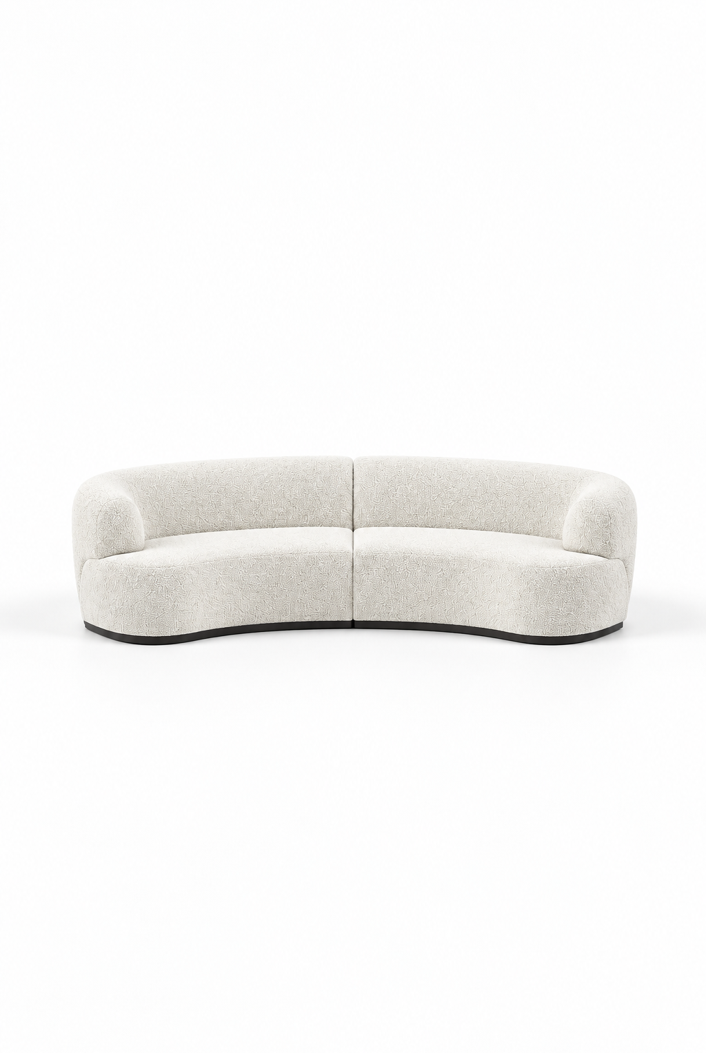 Evoque Off White Boucle 2 Seater Curved Sofa