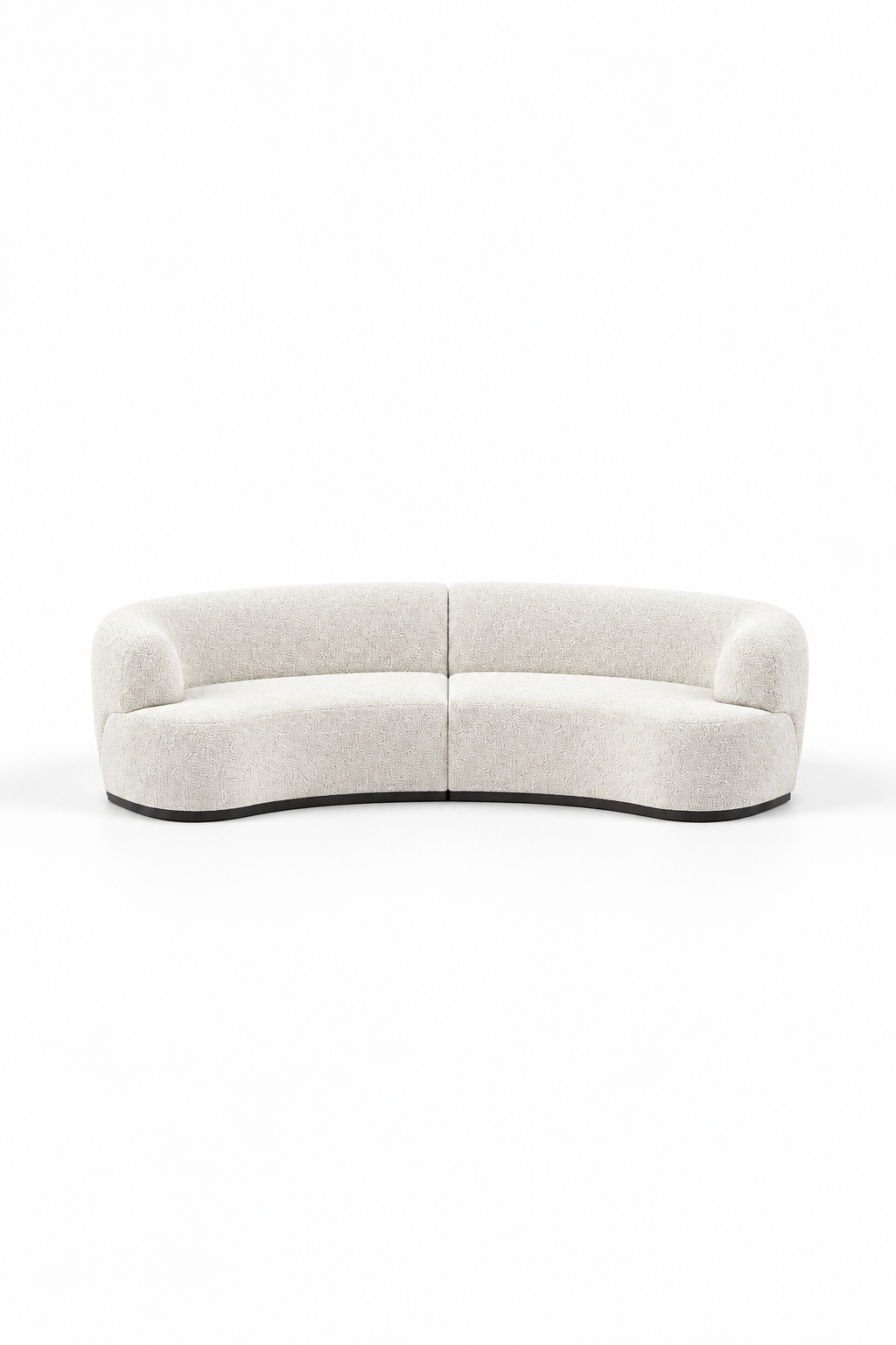 Evoque Off White Boucle 2 Seater Curved Sofa