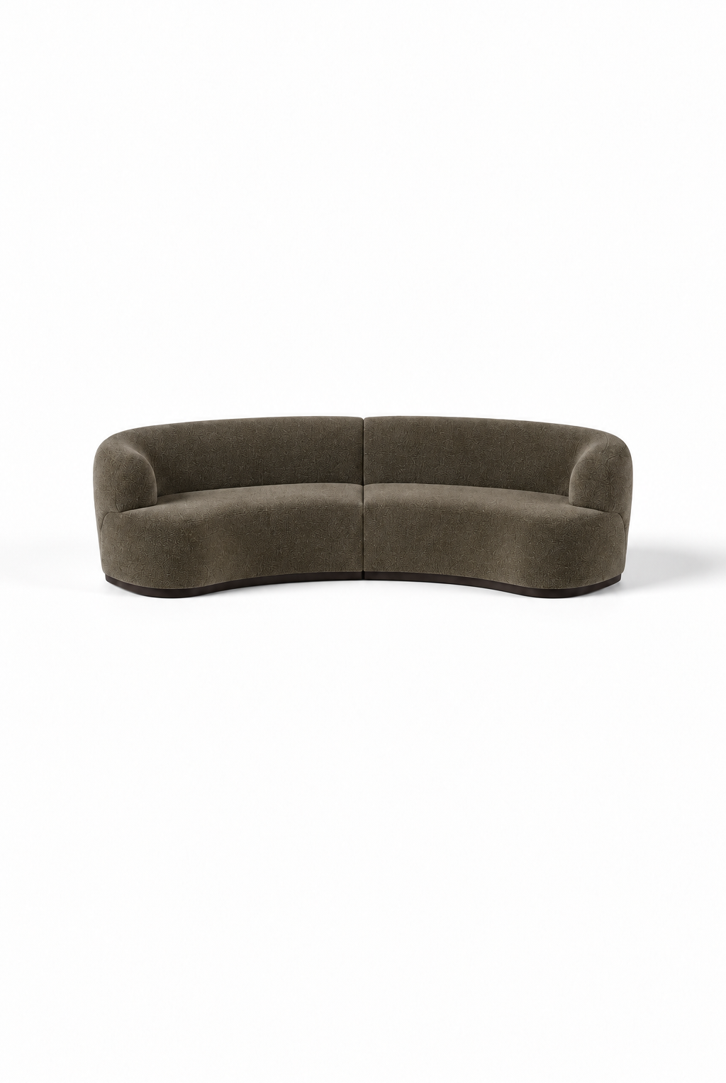 Evoque Olive Wood 2 Seater Curved Sofa
