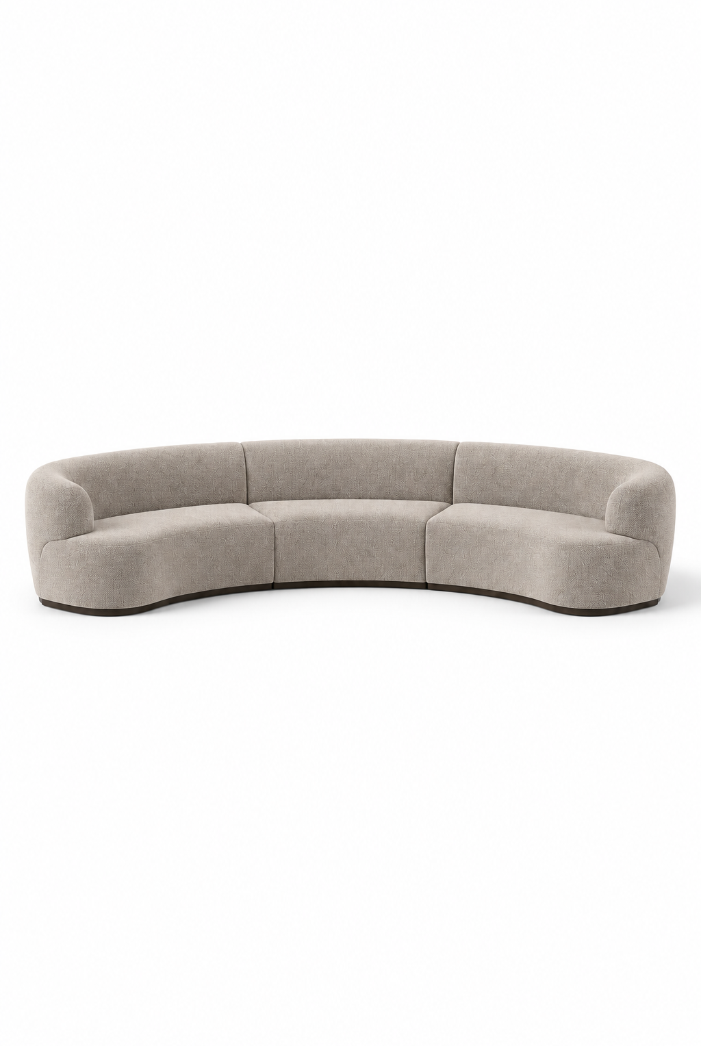 Evoque Taupe 3 Seater Curved Sofa