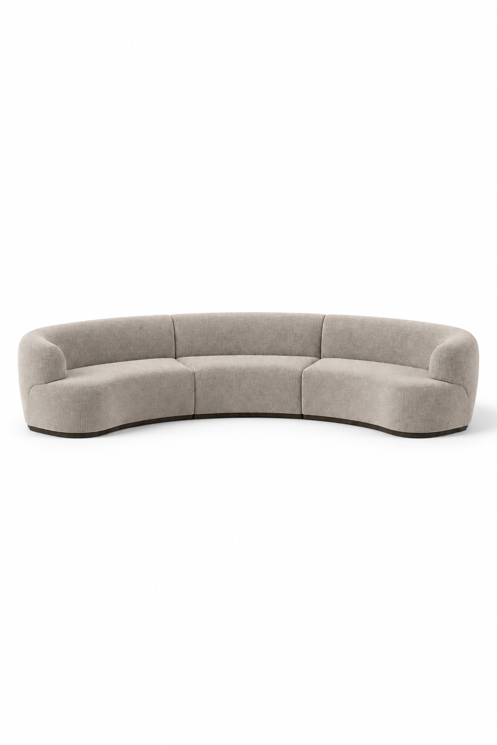 Evoque Taupe 3 Seater Curved Sofa