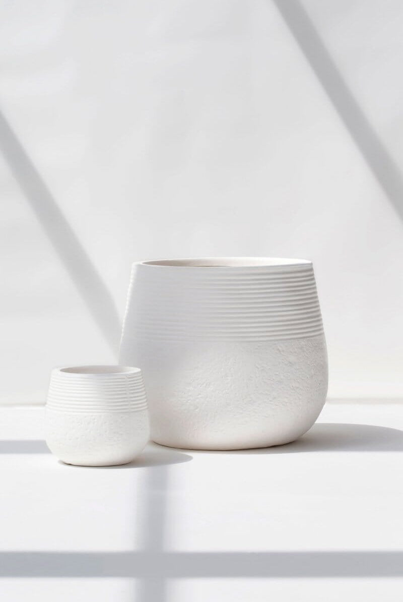 White Texture Ceramic Plant pot