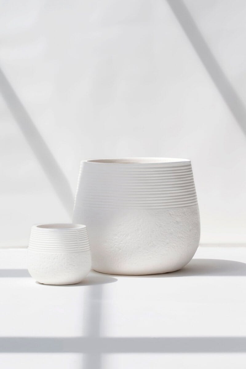 White Texture Ceramic Plant pot