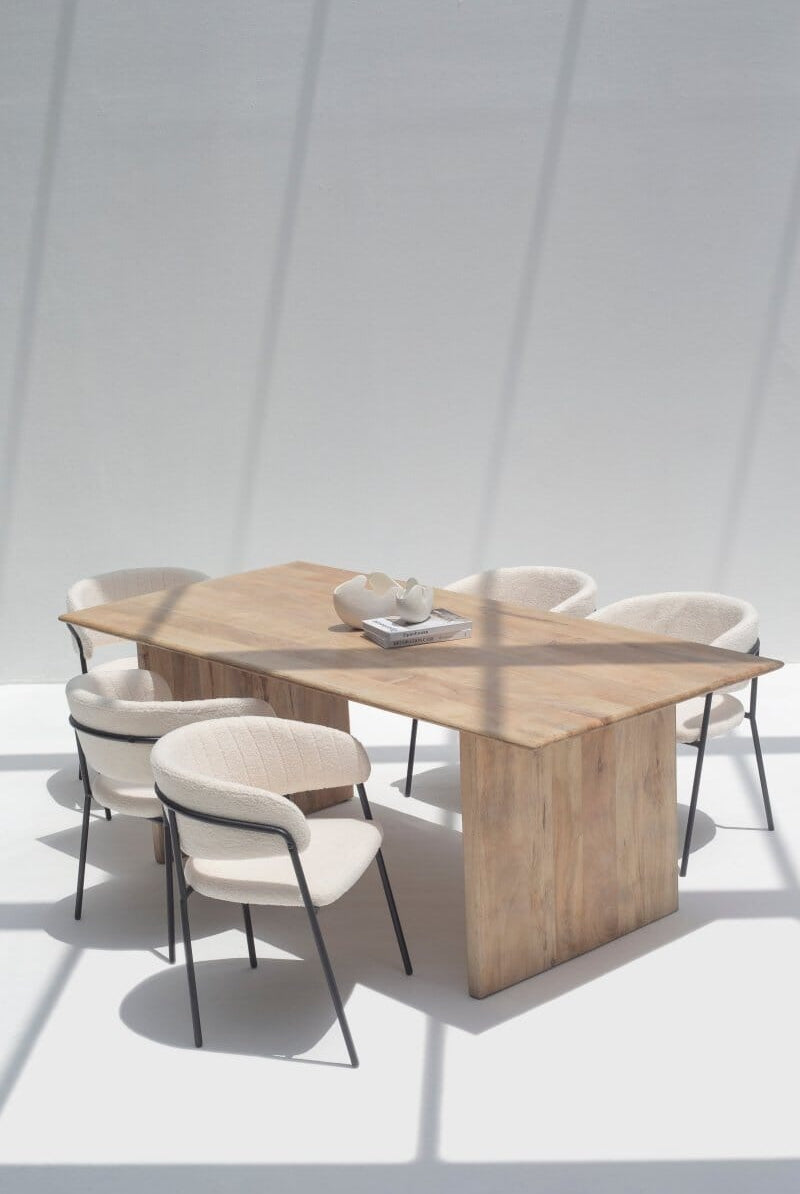 Solana Mango Wood Flat Legs Dining Table