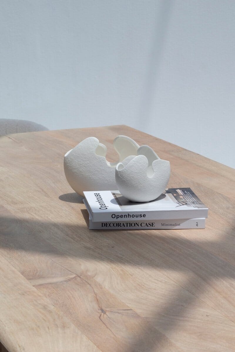 Egg Shell Ceramic White Vase