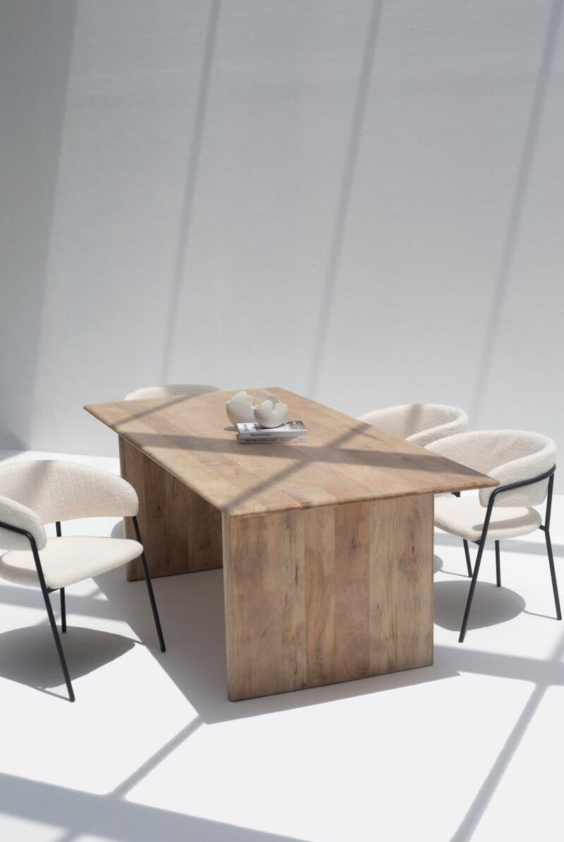 Solana Mango Wood Flat Legs Dining Table