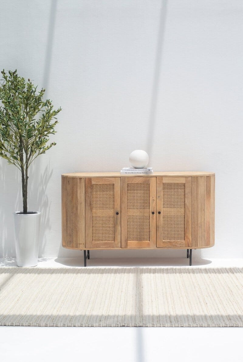 Valletta 3-Rattan Doors Sideboard