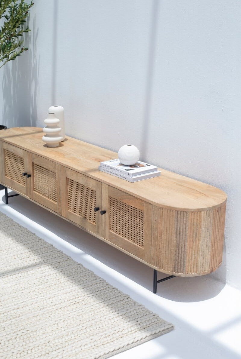 Valletta Rattan Doors TV Unit TV Unit Homekode