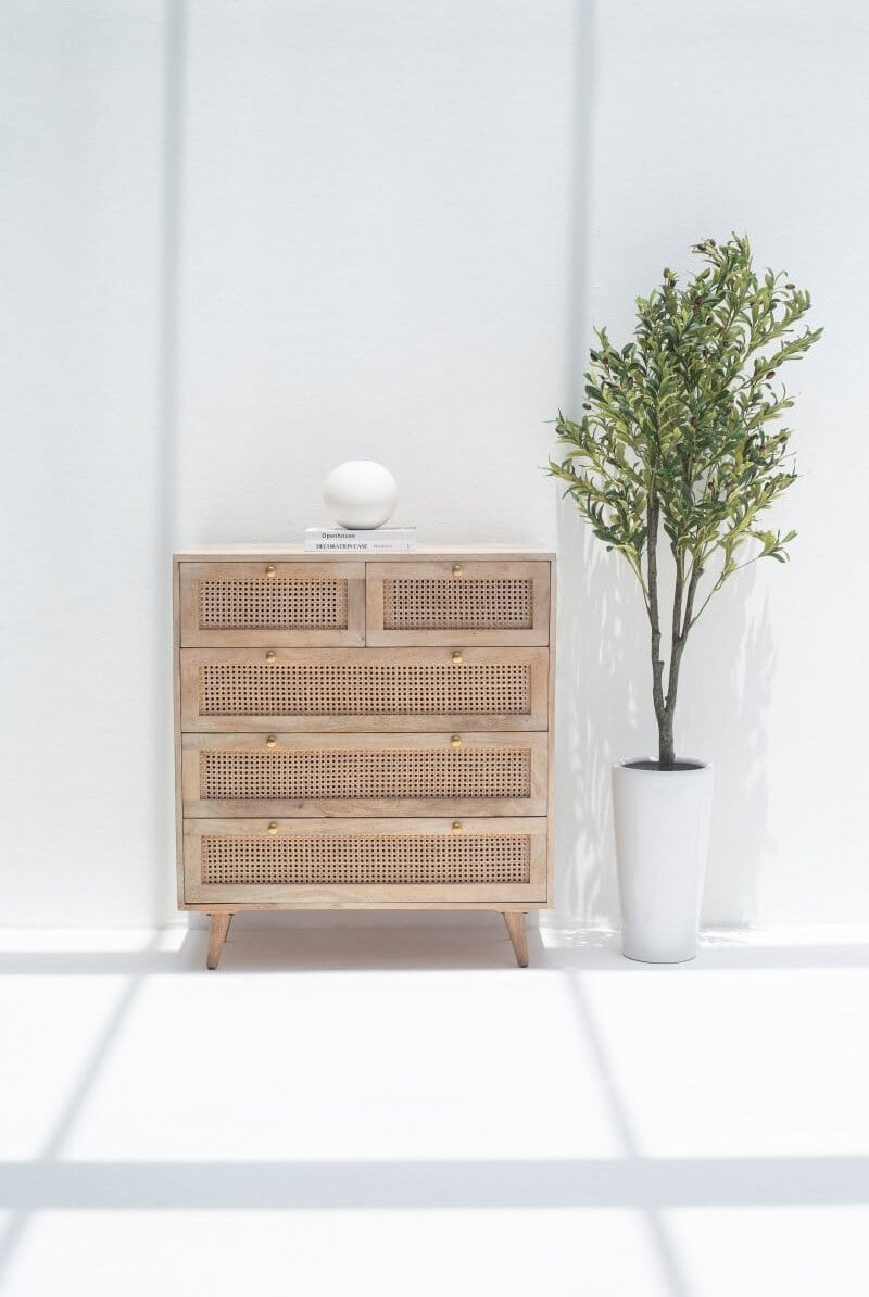 Eliza Rattan Wood Sideboard
