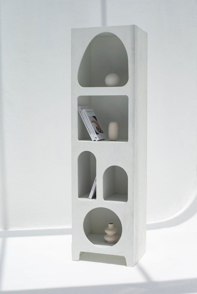 Vilnius White Painted Shelf Unit Bookcases & Standing Shelves Homekode