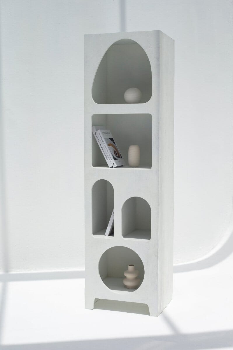 Vilnius White Painted Shelf Unit Bookcases & Standing Shelves Homekode