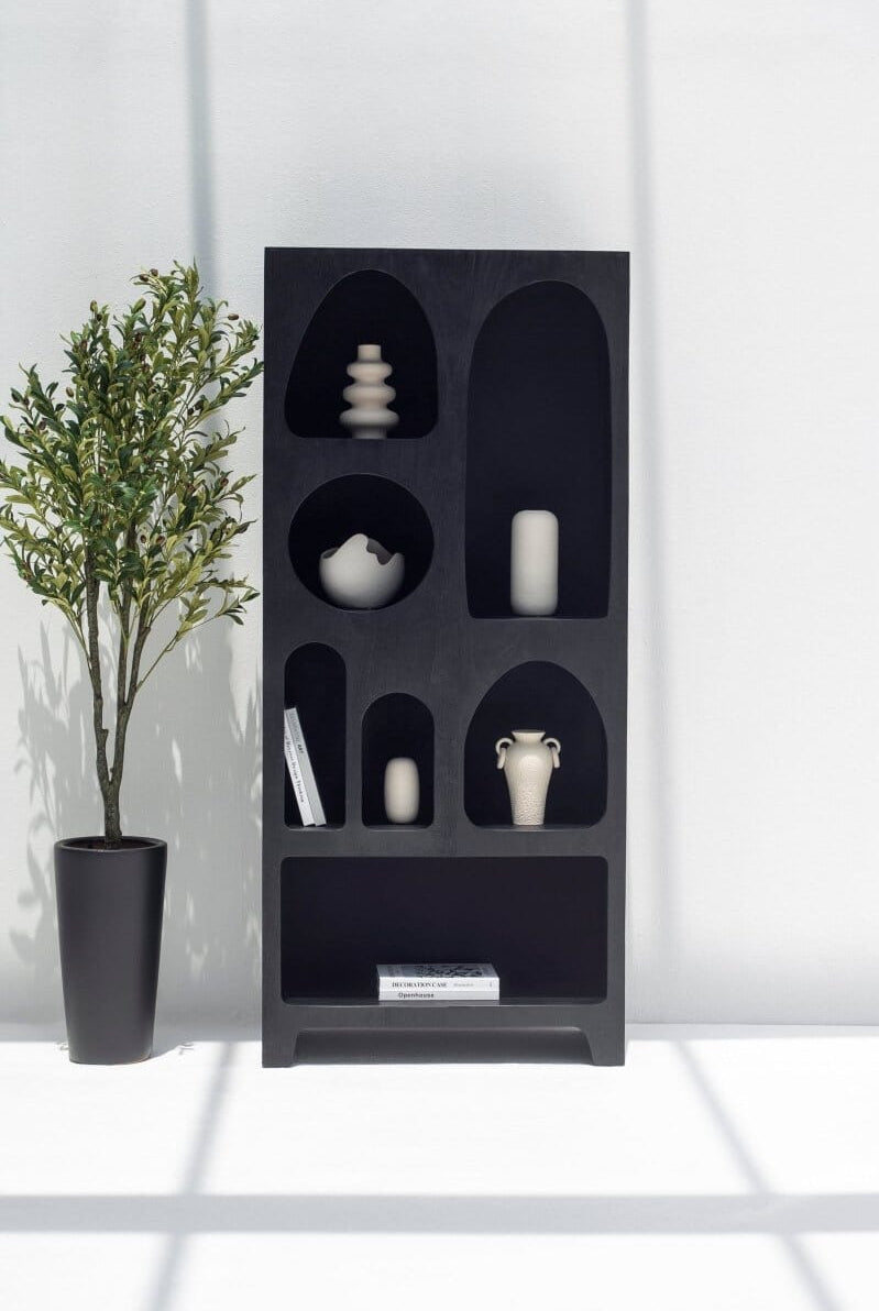 Vilnius Black Painted Shelf Unit