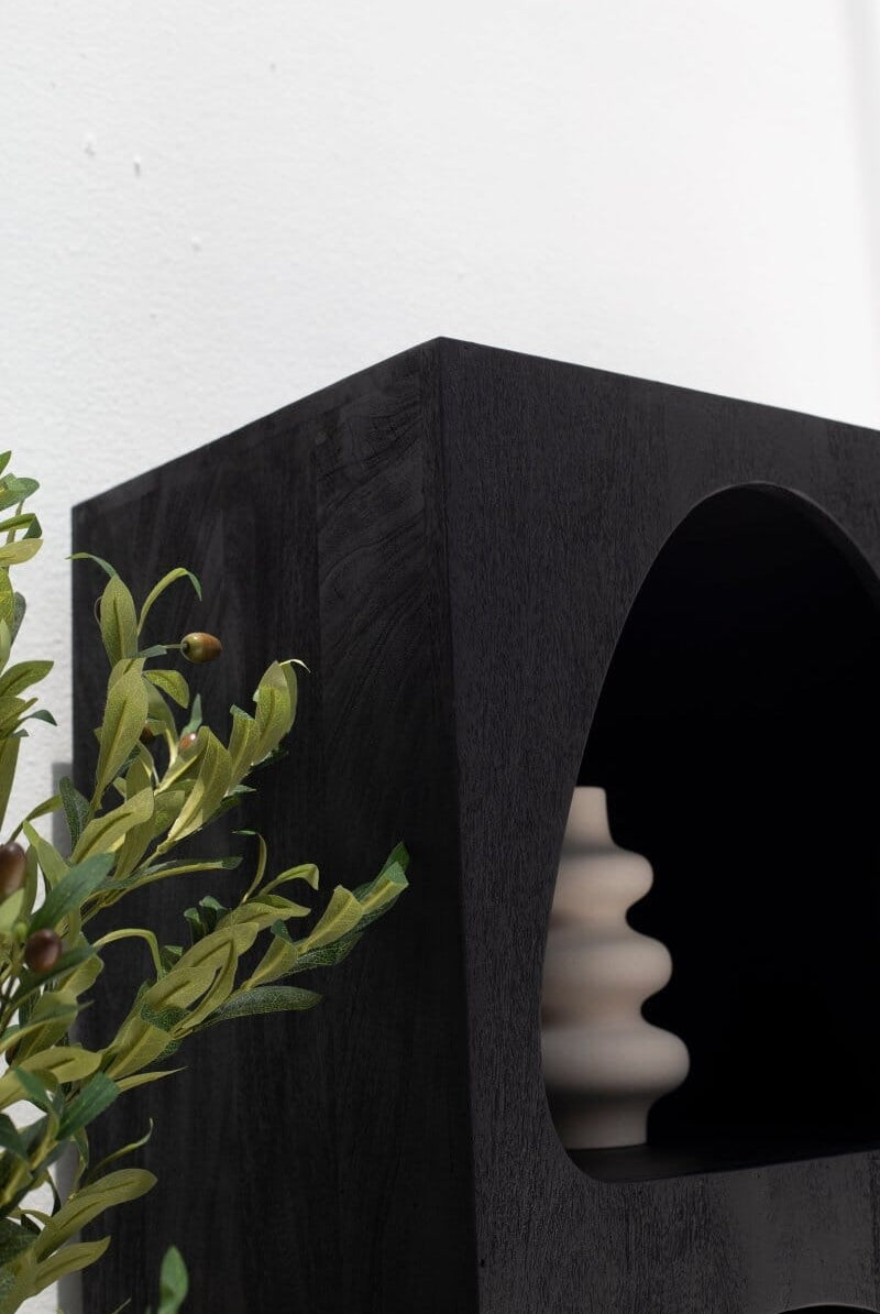 Vilnius Black Painted Shelf Unit Bookcases & Standing Shelves Homekode