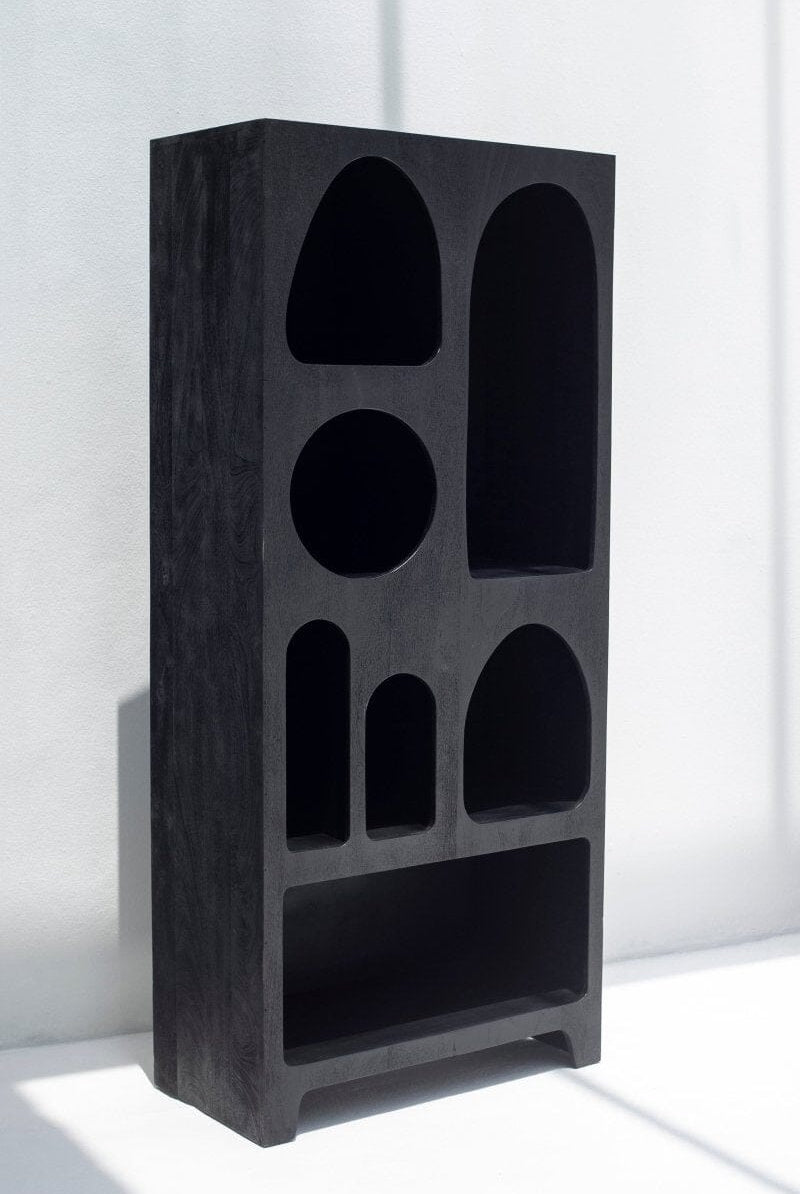 Vilnius Black Painted Shelf Unit Bookcases & Standing Shelves Homekode