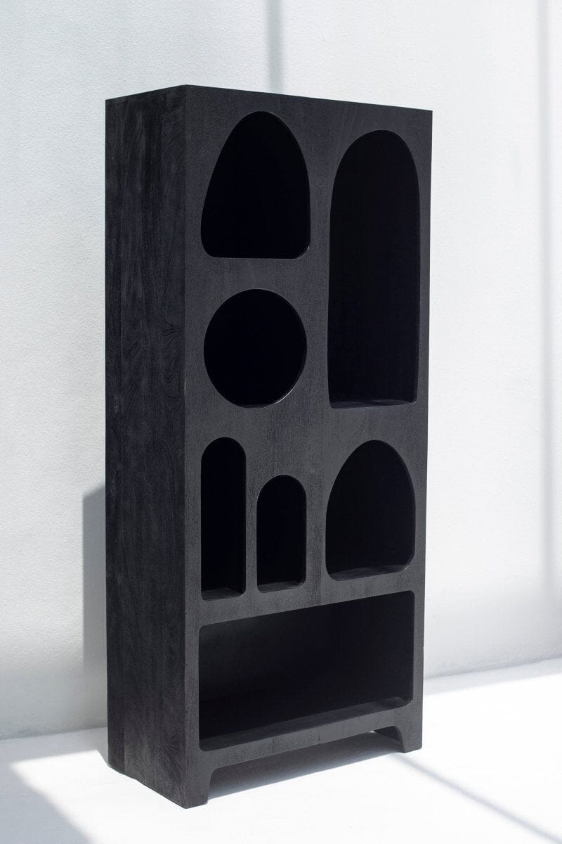 Vilnius Black Painted Shelf Unit Bookcases & Standing Shelves Homekode