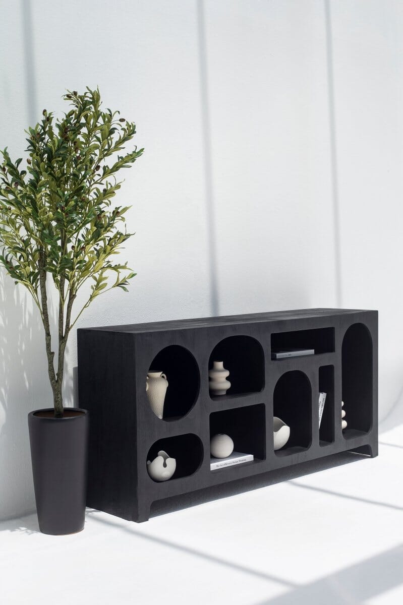 Vilnius Black Painted Display Console TV Unit Homekode