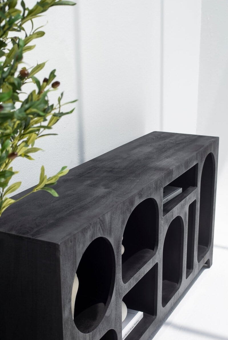 Vilnius Black Painted Display Console TV Unit Homekode