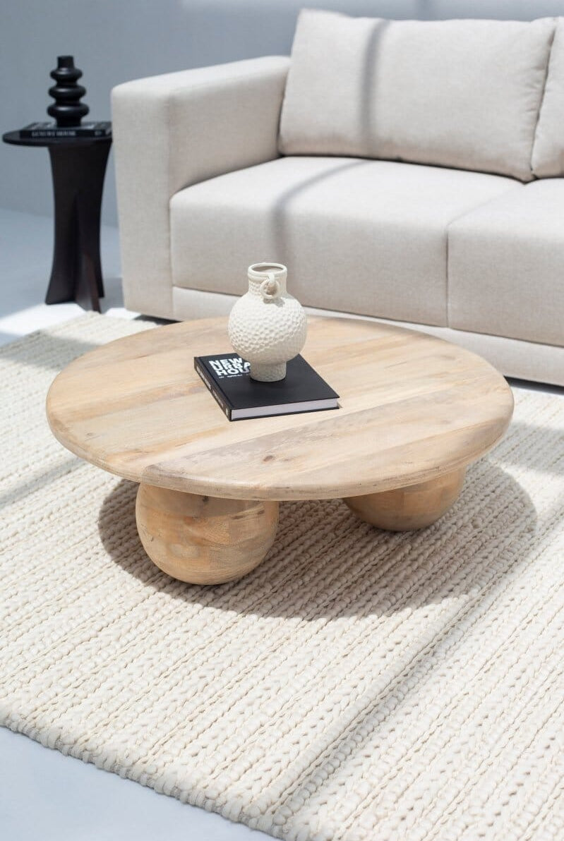 Pallas Round Wooden Coffee Table Homekode