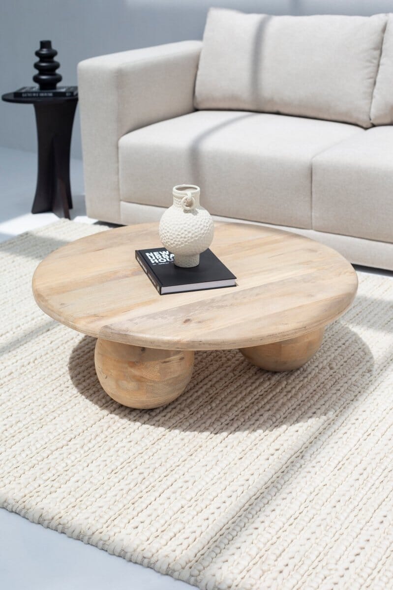 Pallas Round Wooden Coffee Table Homekode