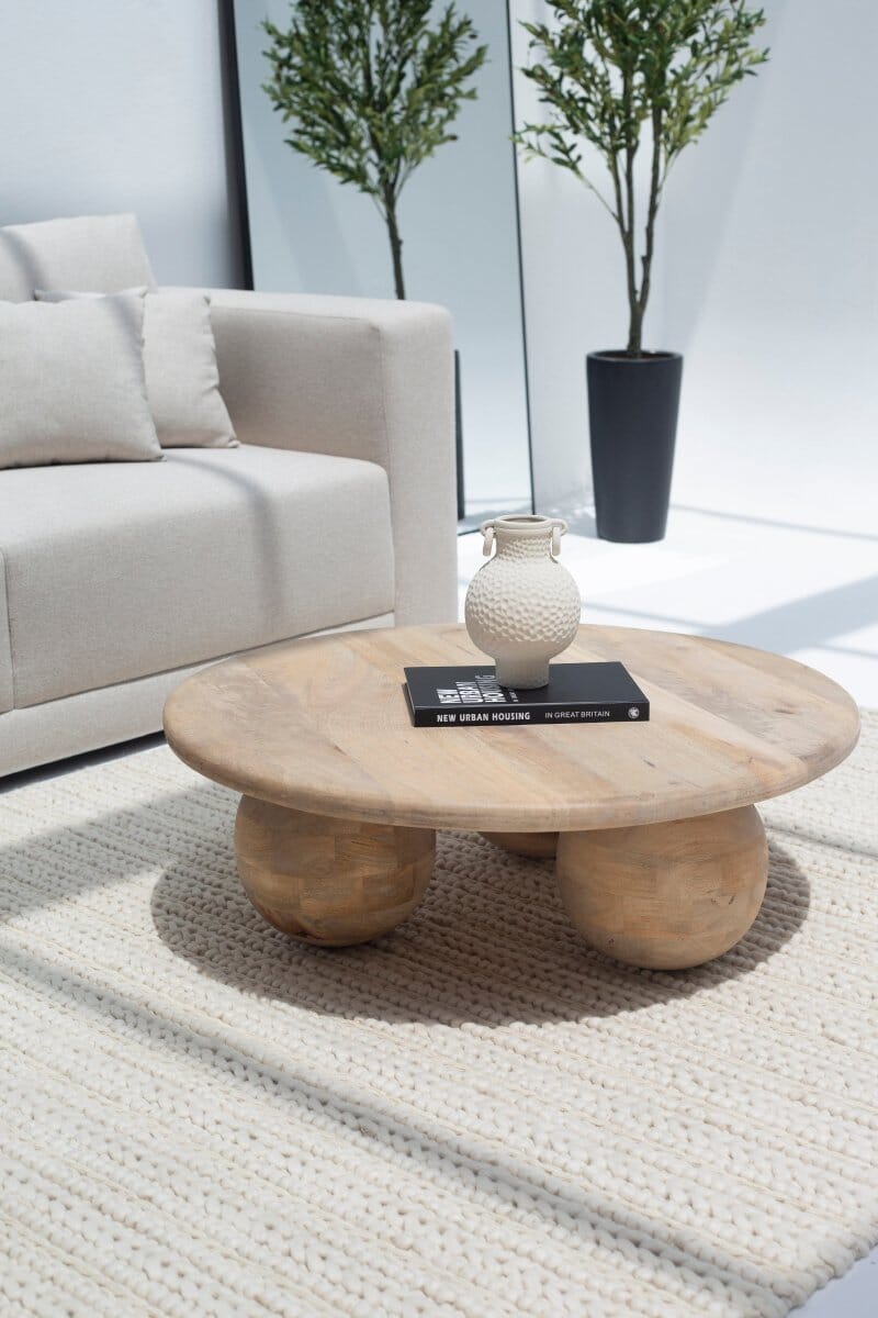 Pallas Round Wooden Coffee Table Homekode
