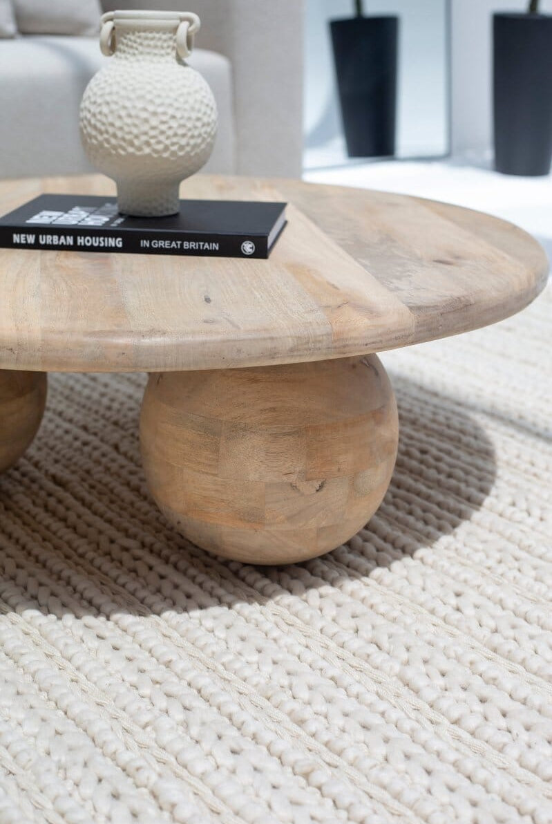 Pallas Round Wooden Coffee Table Homekode