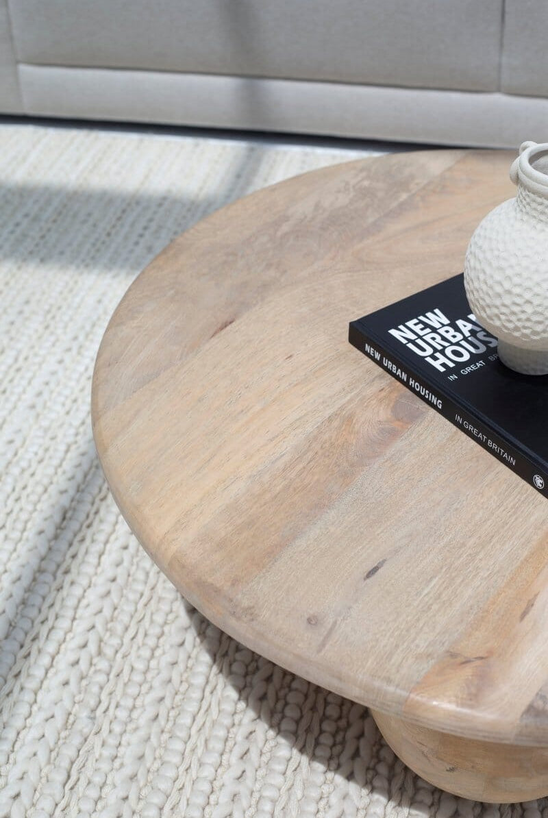 Pallas Round Wooden Coffee Table Homekode