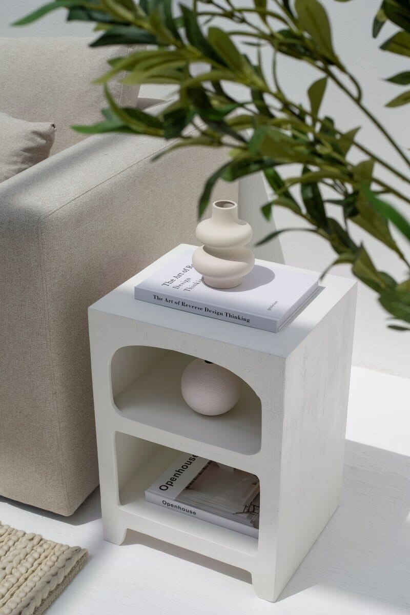 Vilnius White Painted Side Table Side Table Homekode