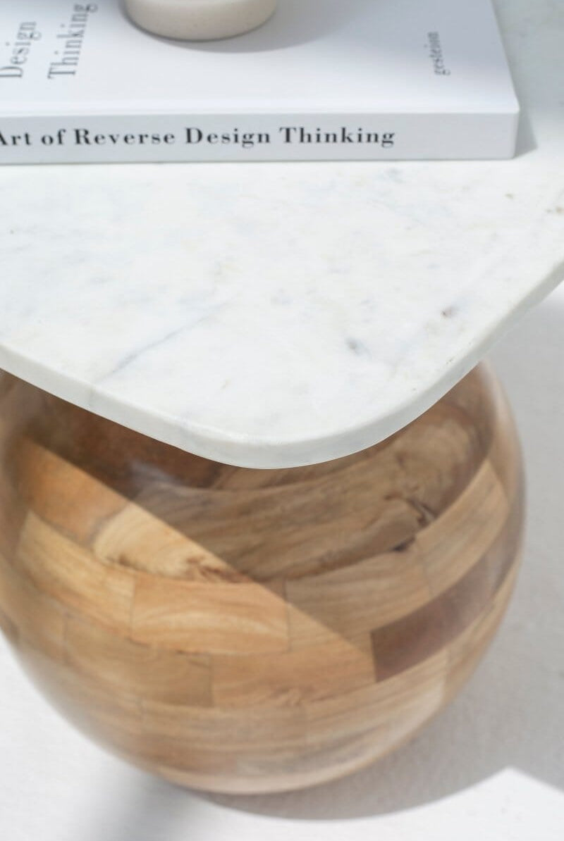 Brio Nesting Marble-Top Wooden Coffee Table