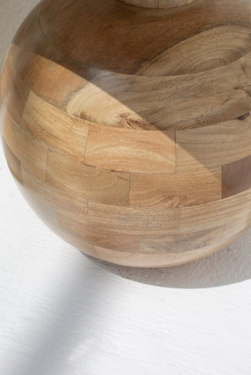 Brio Square Marble-Top Wooden Side Table Side Table Homekode