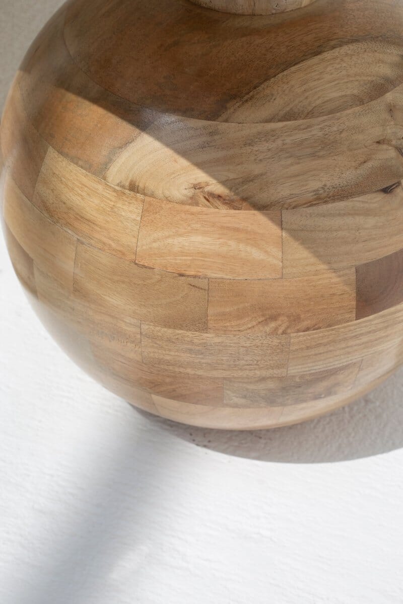 Brio Square Marble-Top Wooden Side Table Side Table Homekode