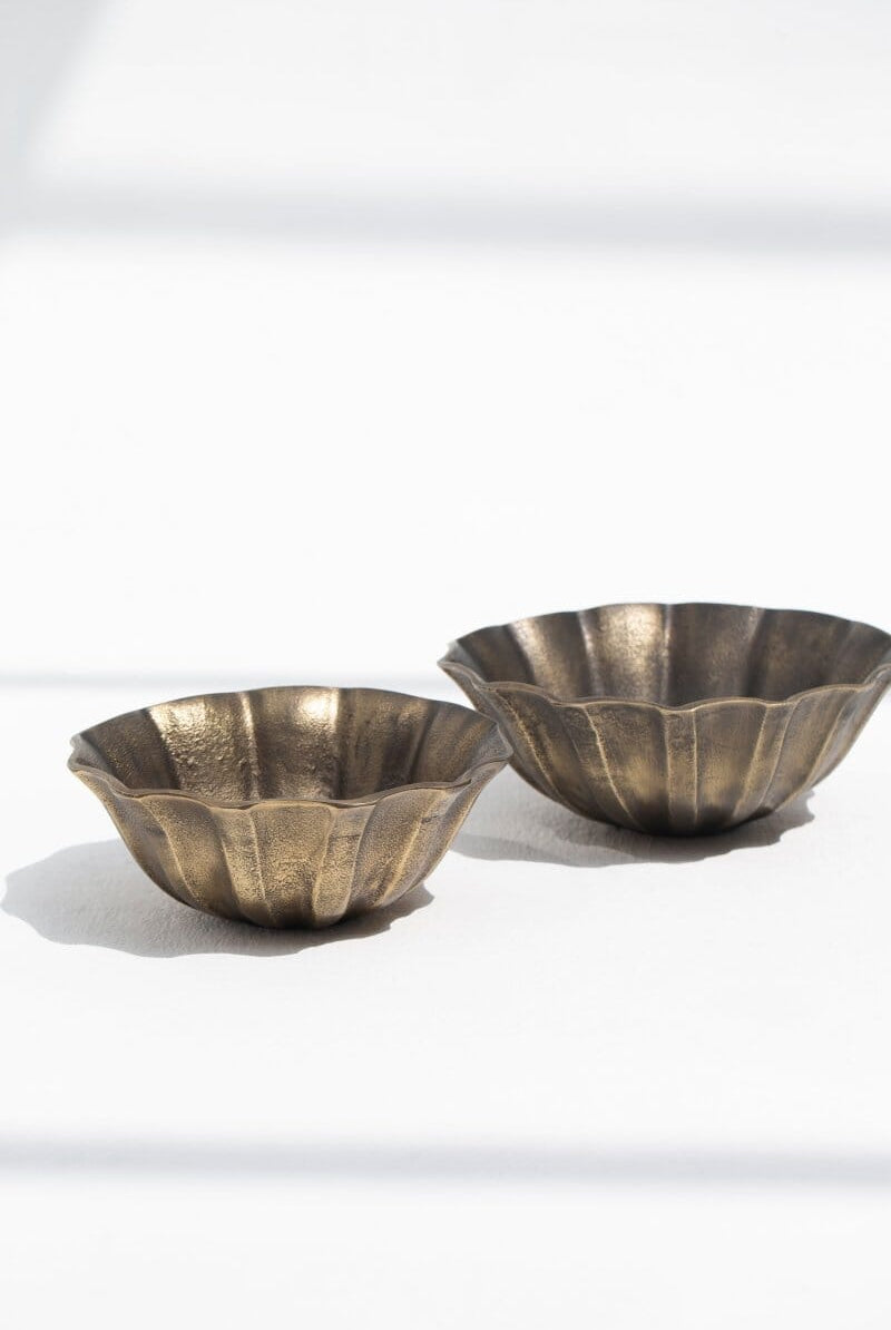 Vintage Bloom Brass Bowl