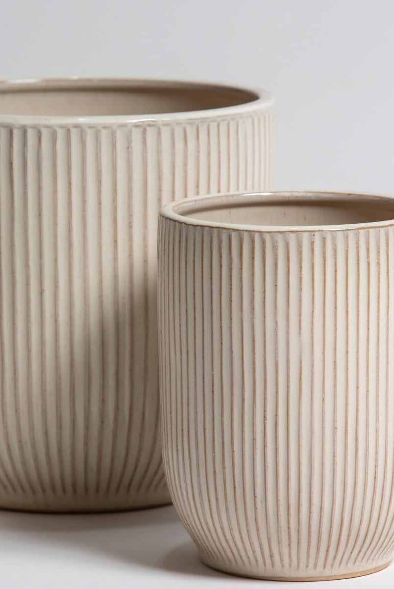 Beige Crest Ceramic Pot (3 Sizes)