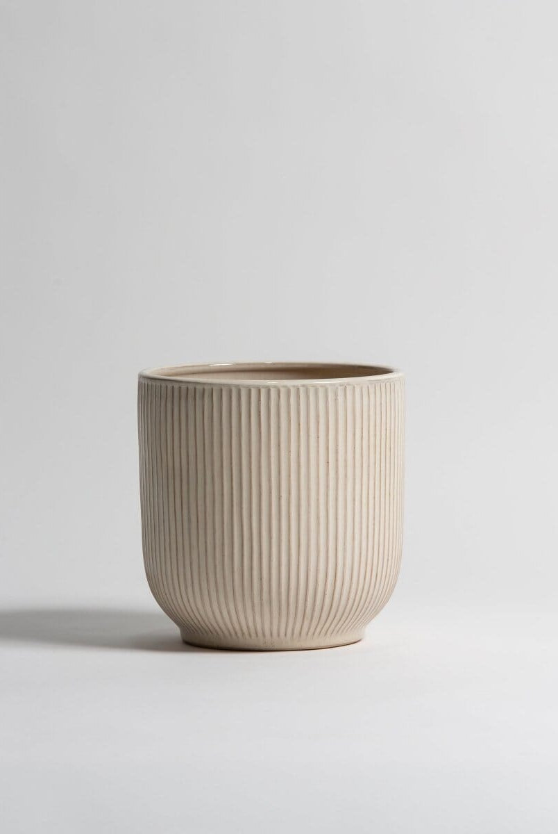Beige Crest Ceramic Pot (3 Sizes)