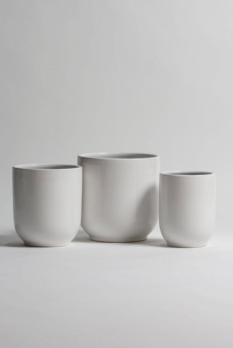 Pure White Glossy Ceramic Pot