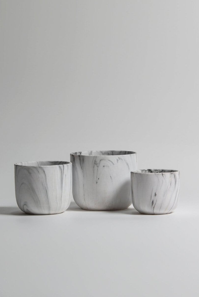 Moonlit Marble Ceramic Pot