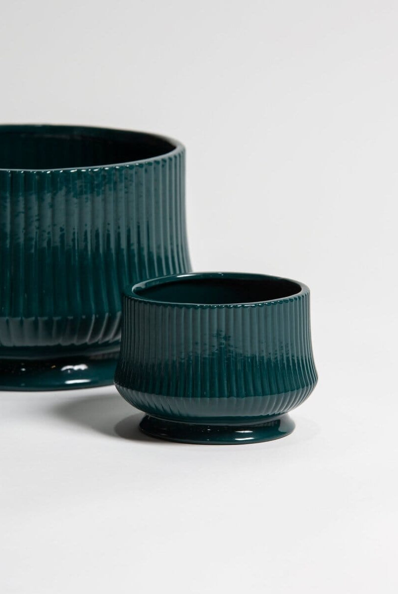 Emerald Ripple Ceramic Pot (3 Sizes)