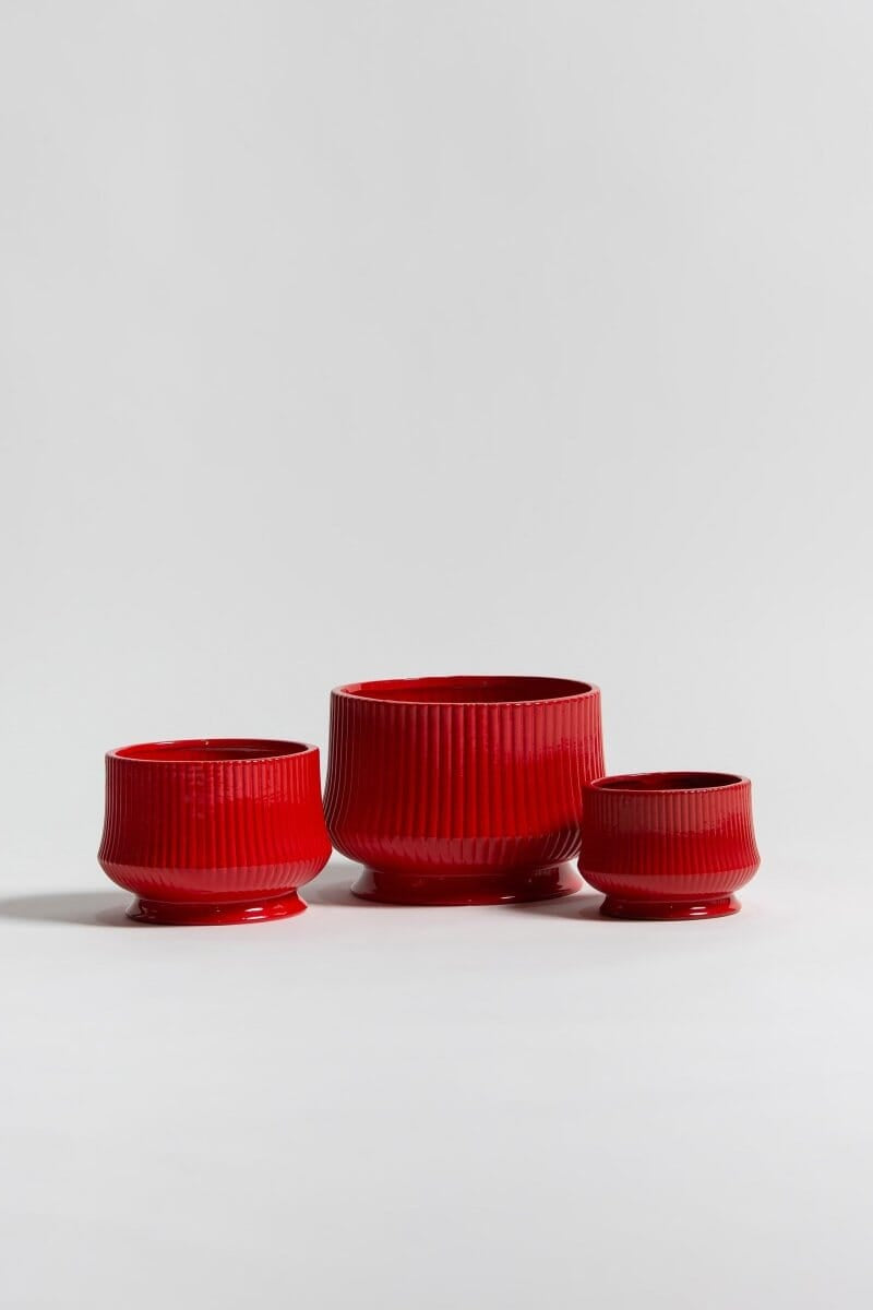 Ruby Ripple Ceramic Pot