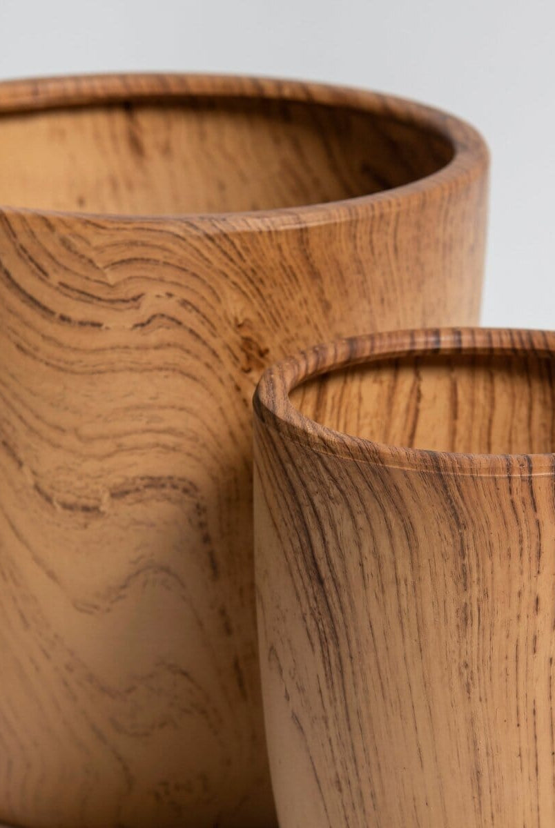 Rustic Wood Ceramic Pot (3 Sizes)
