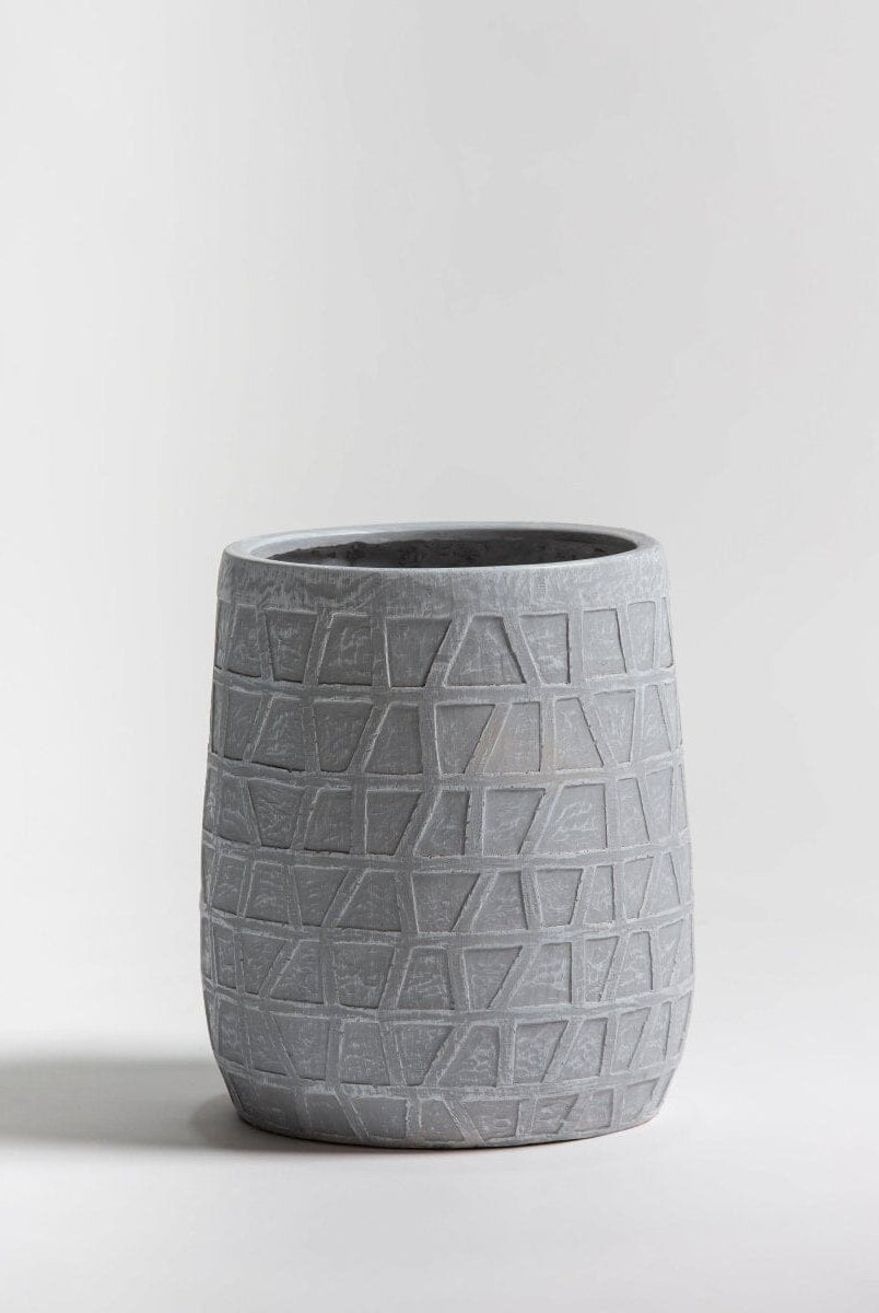 Geometric Grey Ceramic Pot (3 Sizes)