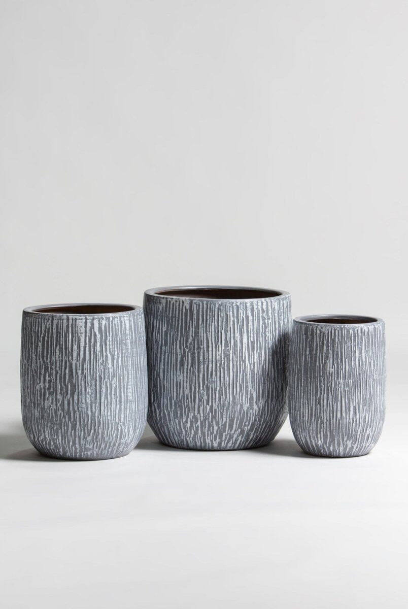 Ash BarkLine Ceramic Pot