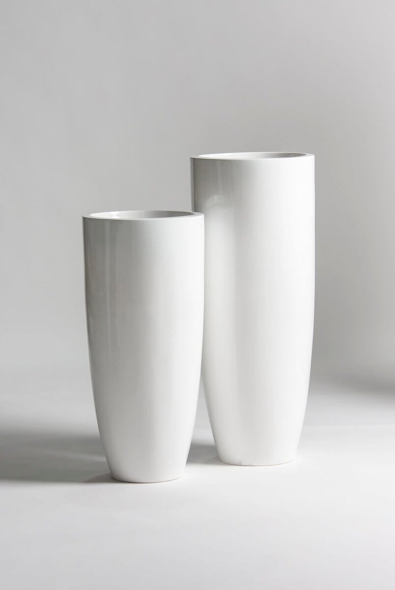 Crystal White Fiber Glass Pot