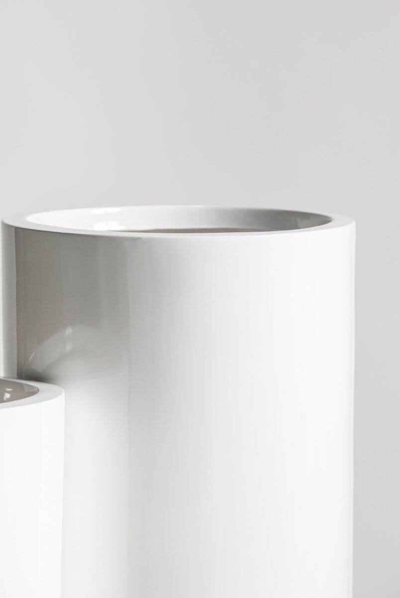 Crystal White Fiber Glass Pot (3 Sizes)