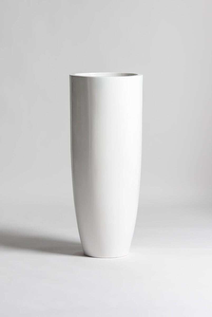 Crystal White Fiber Glass Pot (3 Sizes)