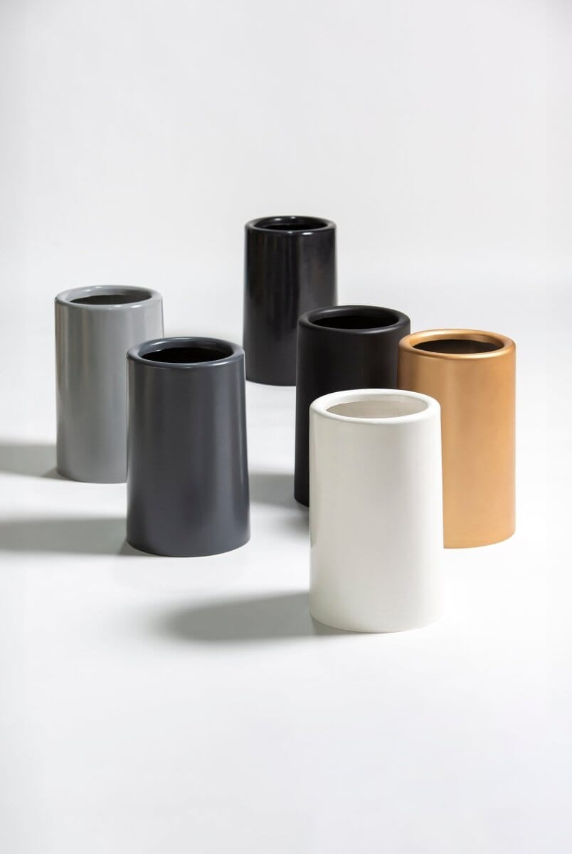 Urban Cylinder Fiber Glass Pot (6 Colors)