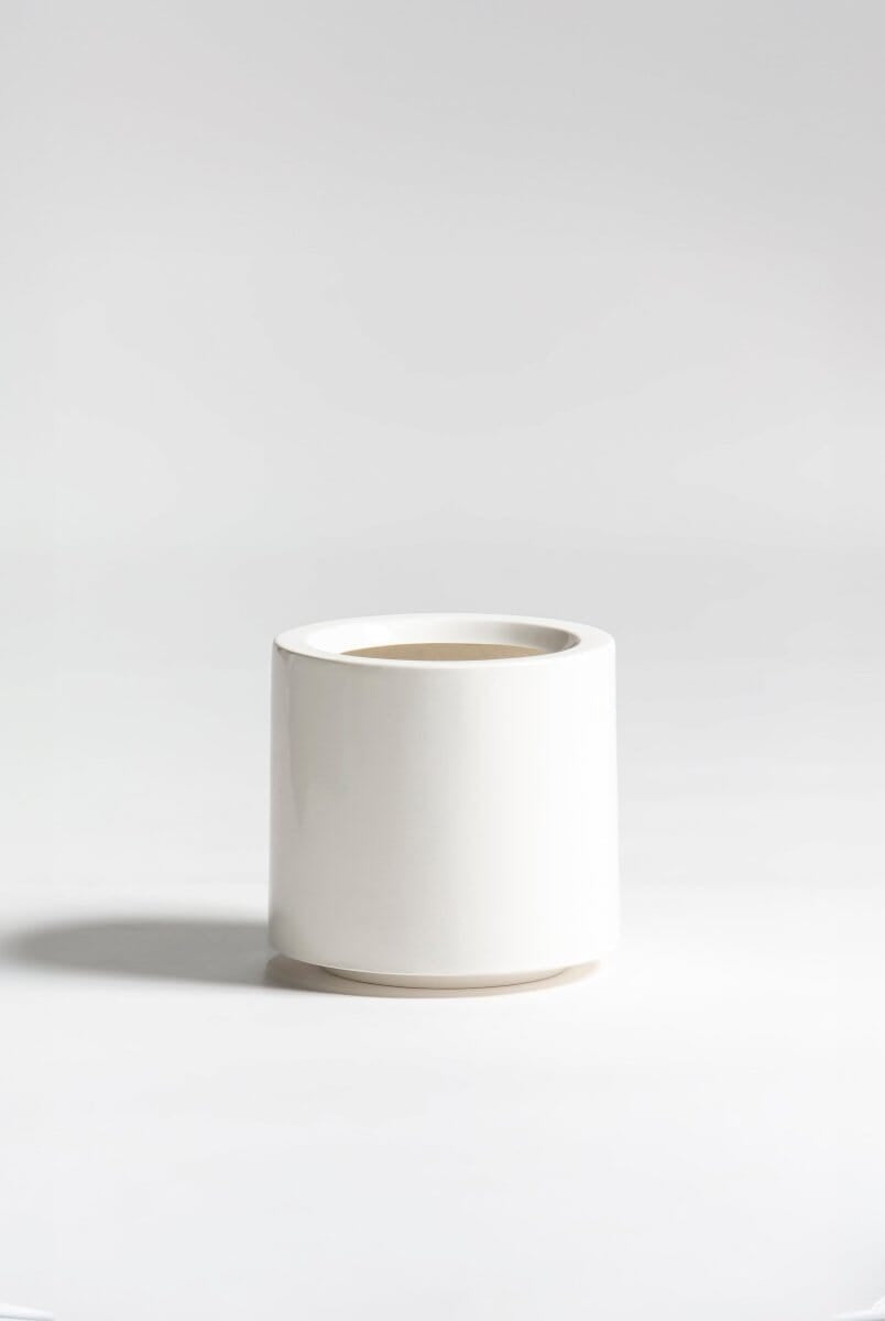 Chroma Fiber Glass Pot (6 Colors)Metallic White